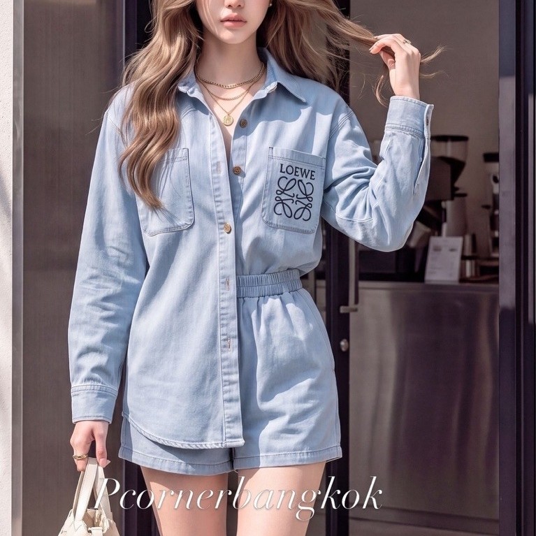 PO, TIDAK READY Long Sleeved Premium Denim Set #NO REFUND NO EXCHANGE#
