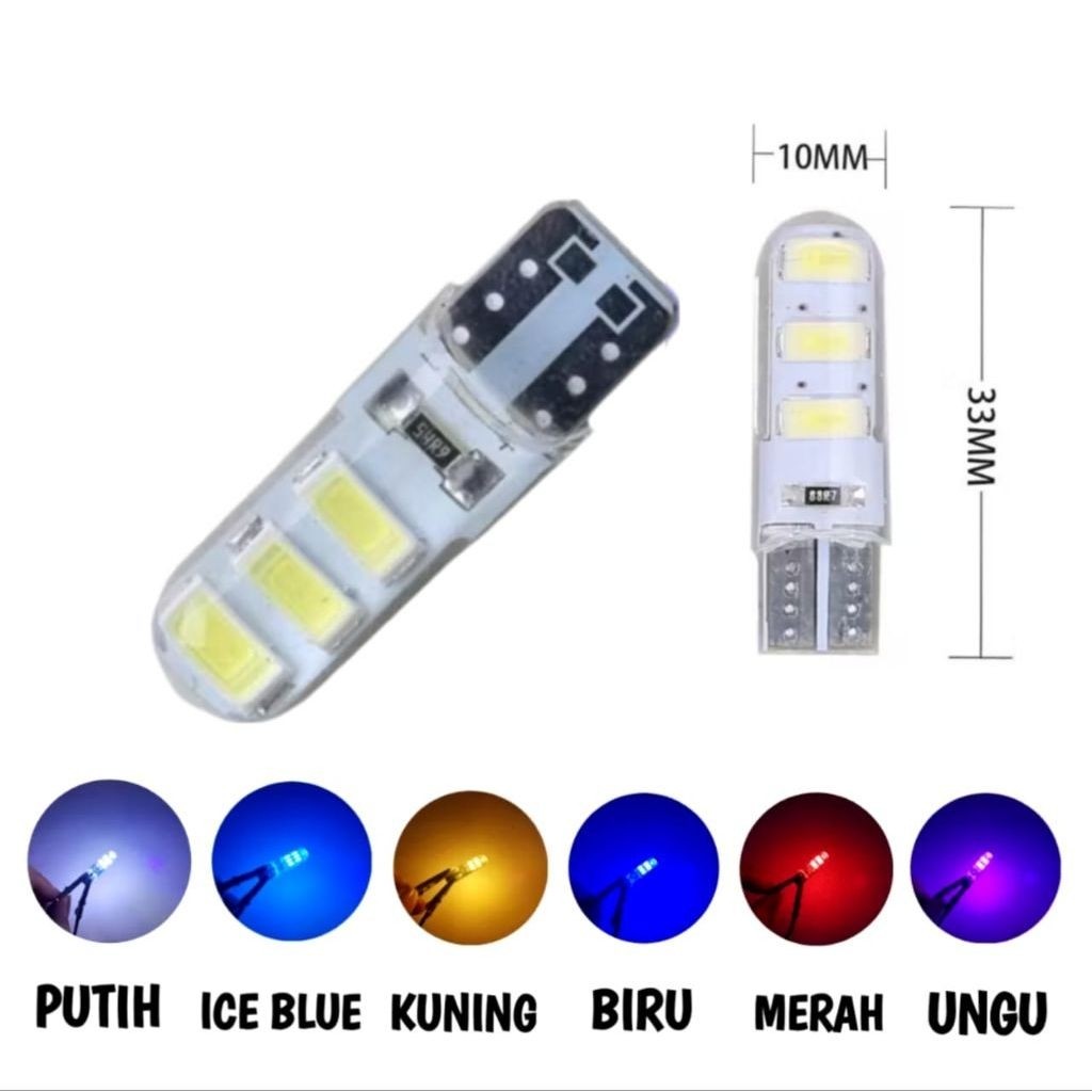 Lampu led senja jelly T10 tahan panas warna warni mobil calya
