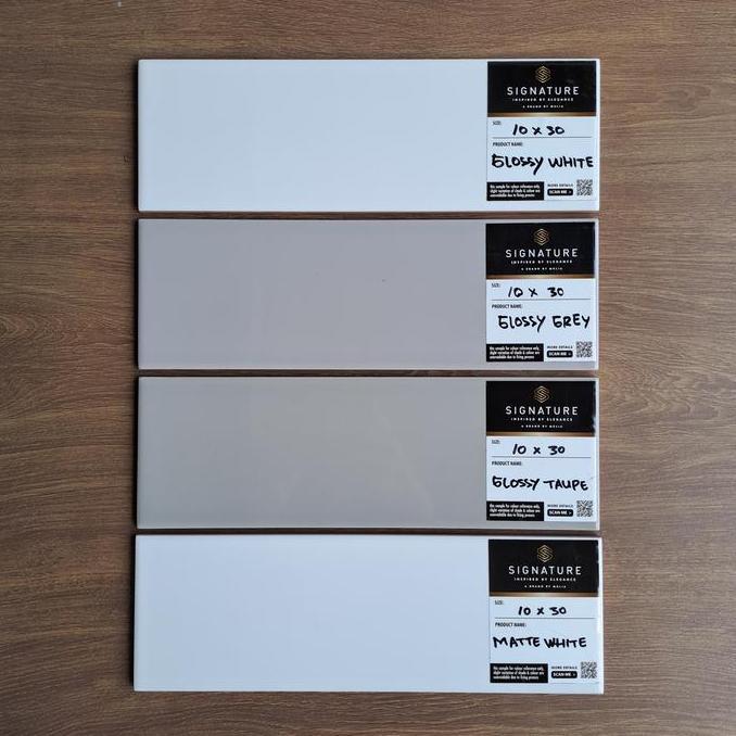 [] Keramik Subway Putih Dop 10x30 Mulia Signature MATTE WHITE