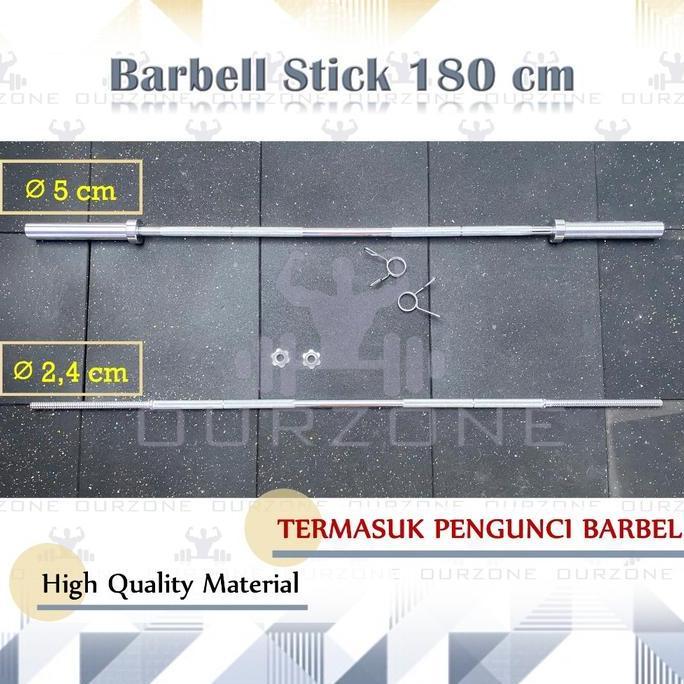 OLYMPIC BAR Stik Barbel Lurus Dumbell Straight Bar 180cm
