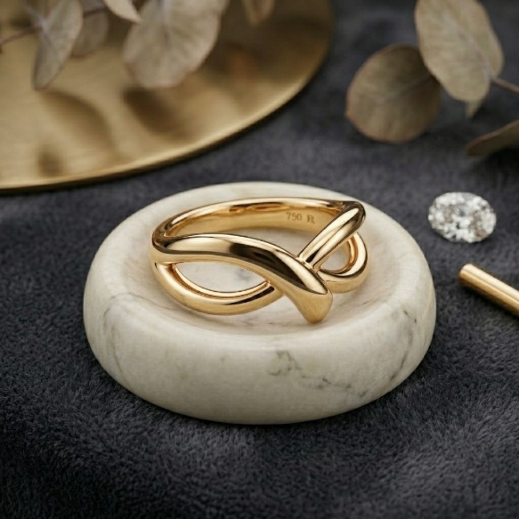Cincin Infinity Simpul Premium Wanita Custom | Cincin Elegan Gold Rosegold Silver | Suasa Kuningan A