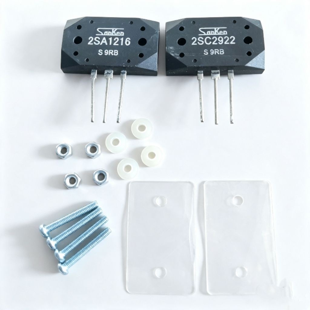 TRANSISTOR FINAL SANKEN S 9RB 2SA1216 - 2SC2922 SA 1216 SC 2922 PLUS MIKA RING MUR BAUT