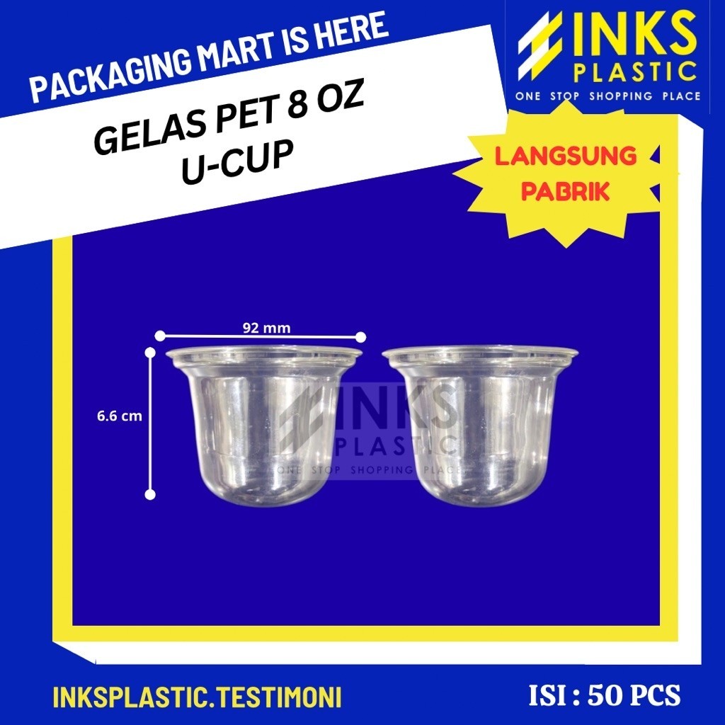 GELAS PLASTIK PET BENING 8 OZ U CUP
