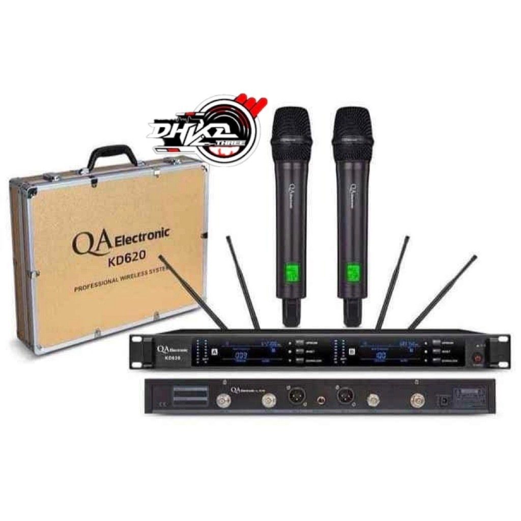 QA ELECTRONIC Mic Wireless KD-620 Baru 2 Mic Handheld Receiver Antenna Adaptor / Mic Qa Electronic K