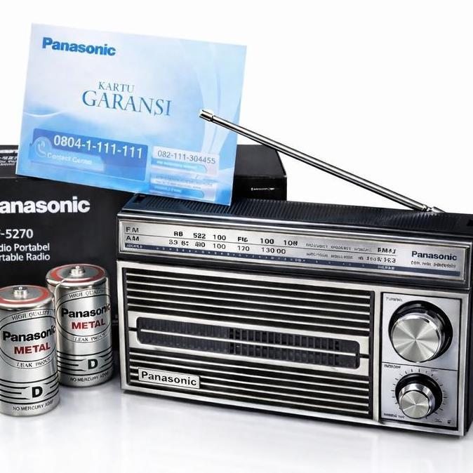 Radio Panasonic RF-5270 Original AM FM Portable + 2 Baterai D Besar | Radio Jadul Retro Klasik