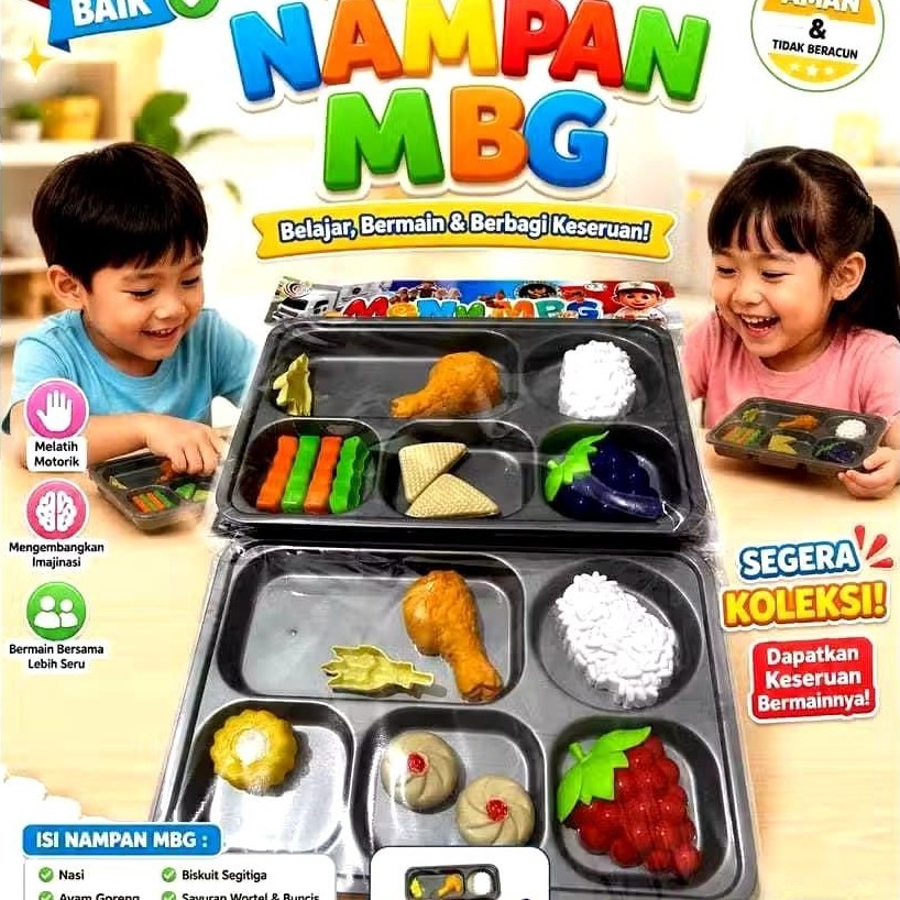 Mainan Anak Menu MBG Ompreng menu makanan makan MBG