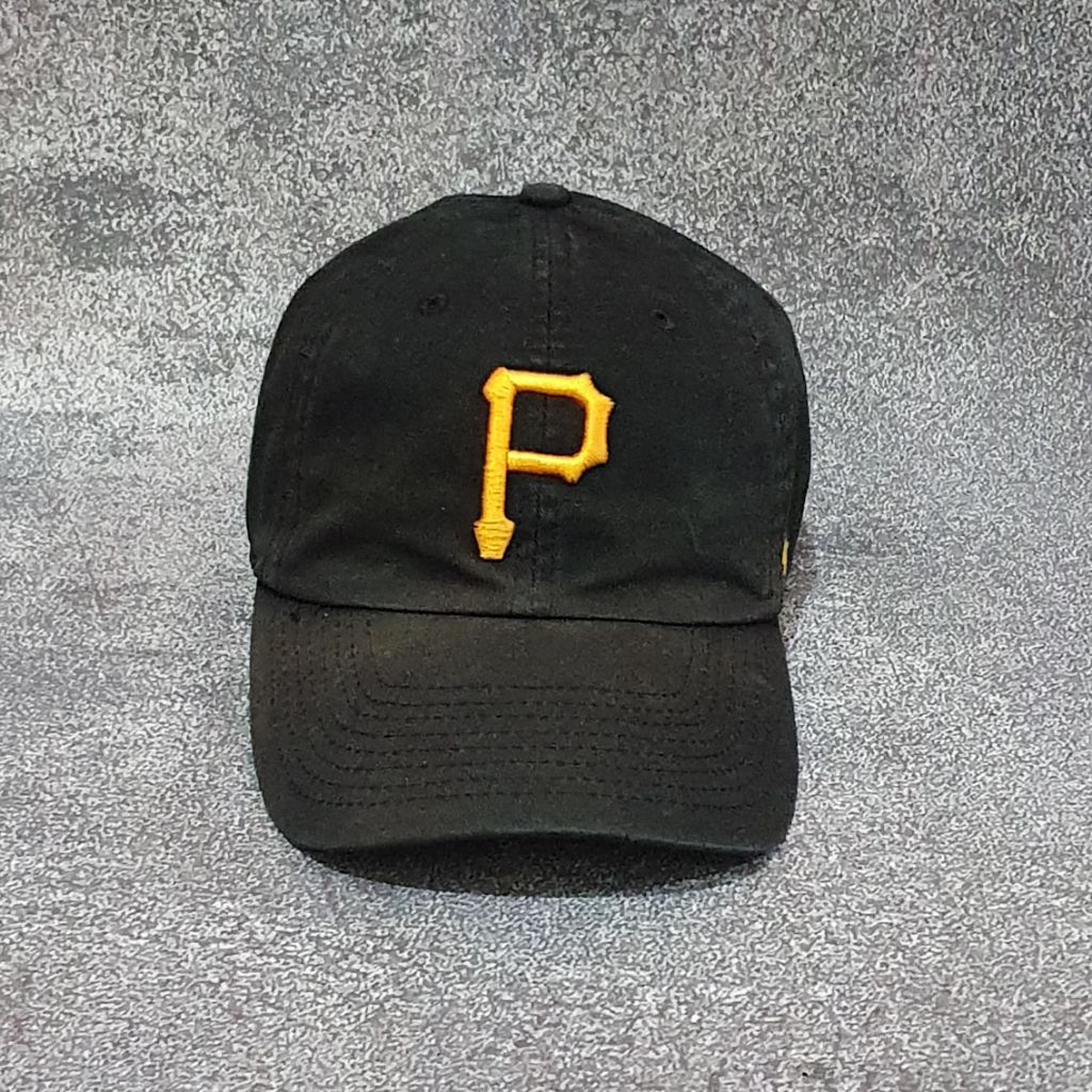 Topi Pittsburgh Pirates Hat Strapback Cap Mens Black Yellow '47 MLB Baseball