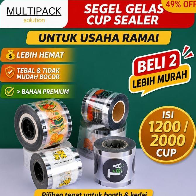 Cupsealer Isi 1200 & 2000 Pcs Tutup Segel Plastik / Cup Sealer Lid / Plastik Penutup Gelas Kopi Teh 