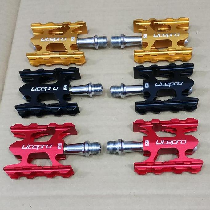 Pedal Seli Bearing Litepro Merah Hitam Gold Silver