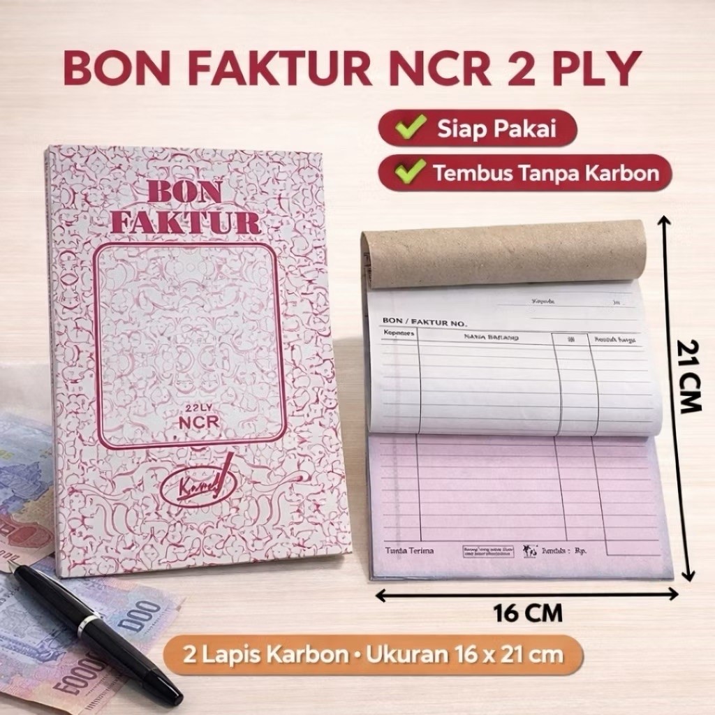 Bon faktur NCR rangkap 2 besar hargar perlusin 12pcs
