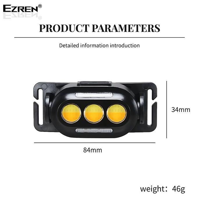 [] Ezren EZ-YD02 LED Headlight Lampu Senter Kepala Mode USB Charge