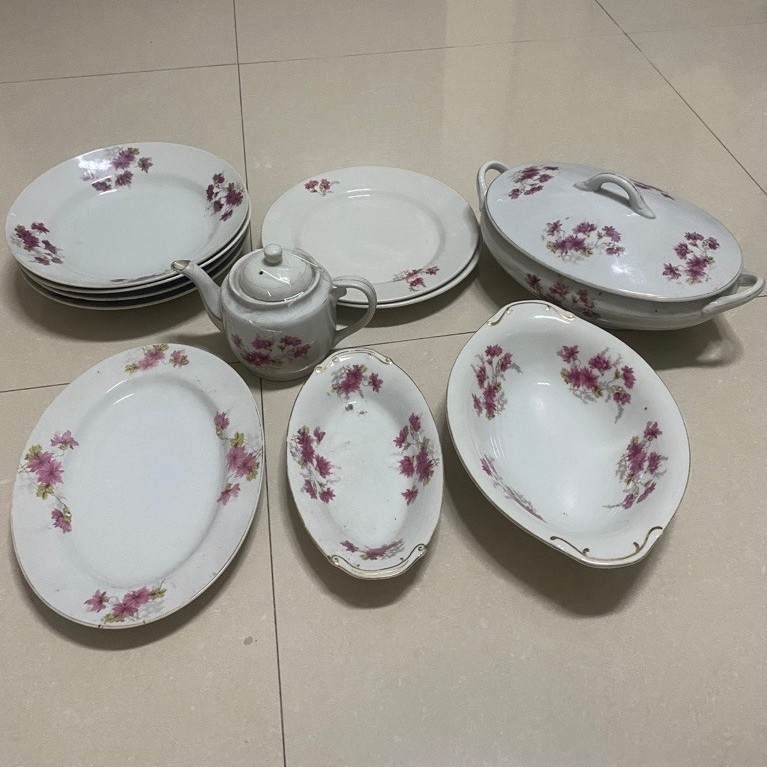 Piring Mangkok Turen Teko bunga seruni