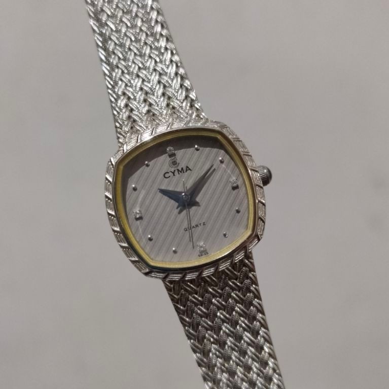 JAM TANGAN WANITA CYMA SWISS SILVER TONE SECOND ORIGINAL