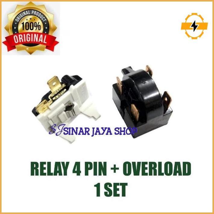 Relay 4 Pin + Overload Freezer / Relay Ptc Kulkas / Overload Freezer Harga Spesial