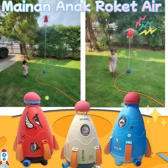 MALUKSHURE Mainan Anak Peluncur Roket Terbang Mainan Roket Air Mainan Jet Sprinkler Mainan Roket Air