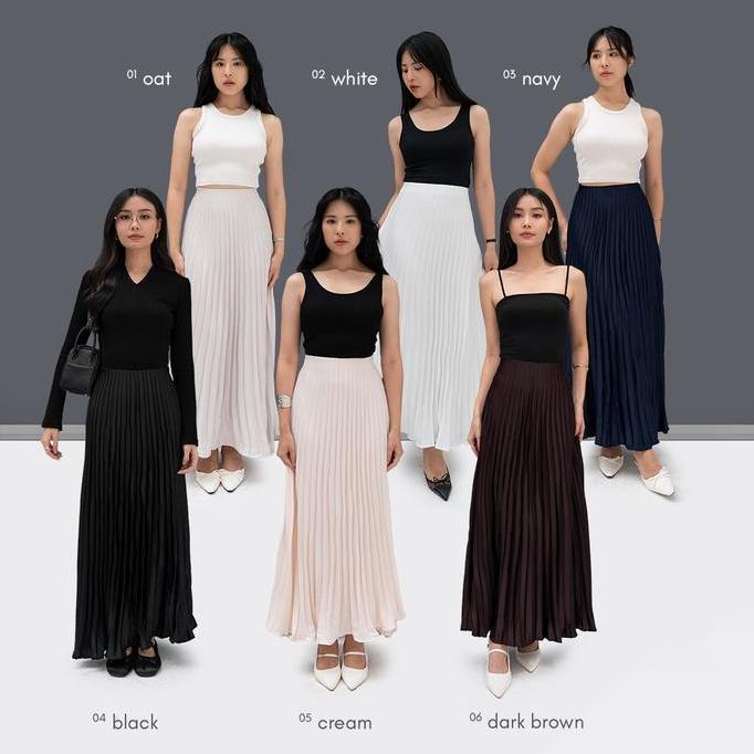 IWEARGRACIE - Renne Pleated Skirt / Rok Pleats / Maxi Skirt / Rok Satin /