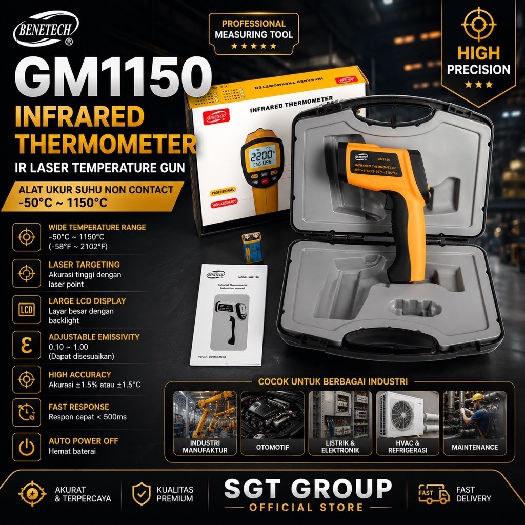 Infrared Thermometer Benetech GM1150 IR Thermogun Termometer Gun GM-1150 Termogun 1150c GM 1150
