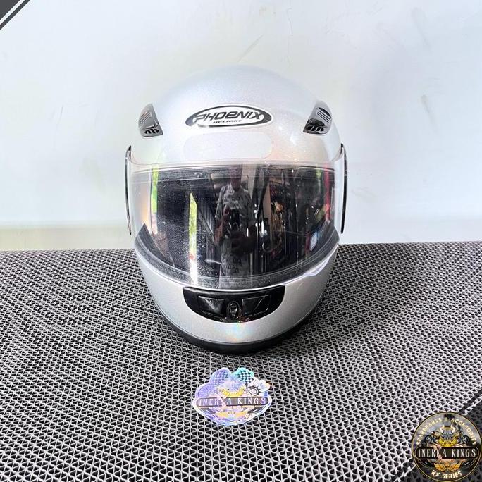 Promo Helm Full Face ORIGINAL AGV PHOENIX Polos Silver Double D Ring Lock Diskon