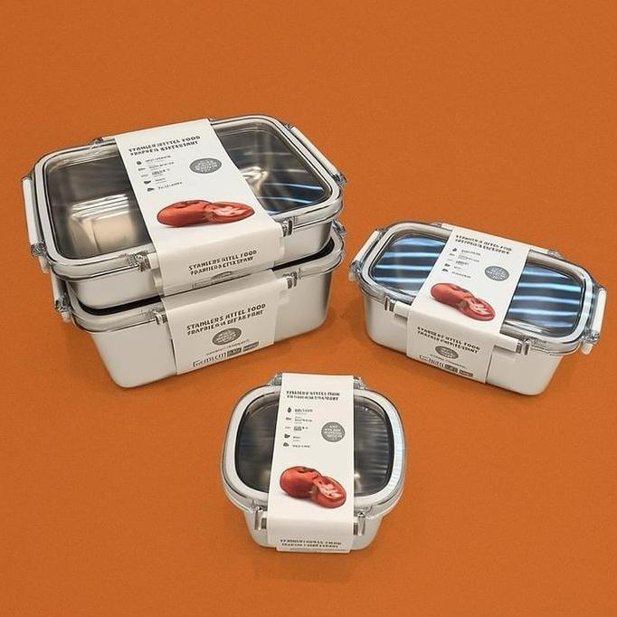 Dingdong- Food Container Storage Box Stainless Steel / Kotak Makan Anti Tumpah