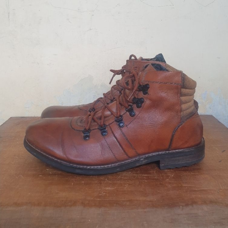 Sepatu Boots Second Outdoor Casual Kulit Brown Size 46