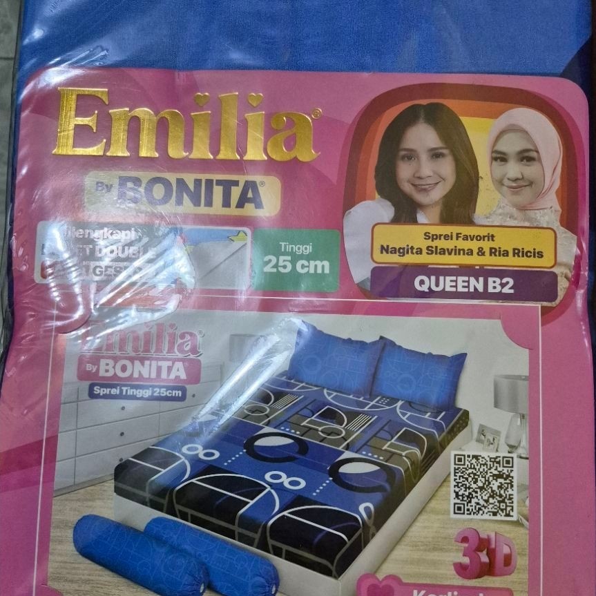 BONITA Sprei Luxury Tinggi 25 Cm Favorite Ria Ricis Motif Polos Kualitas Tinggi