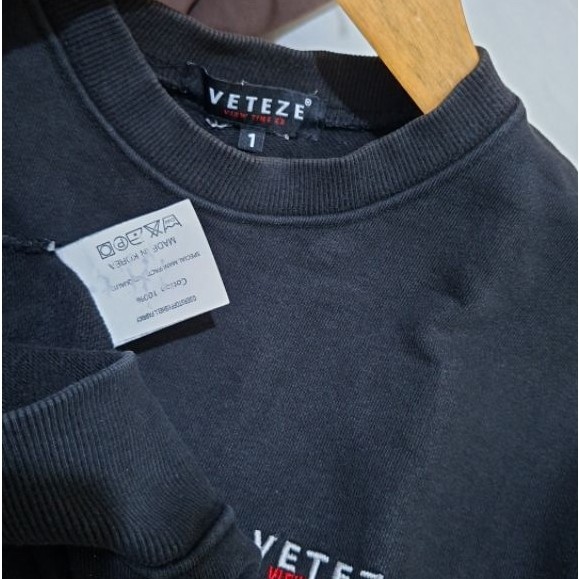 crewnneck veteze CN veteze hitam pekat