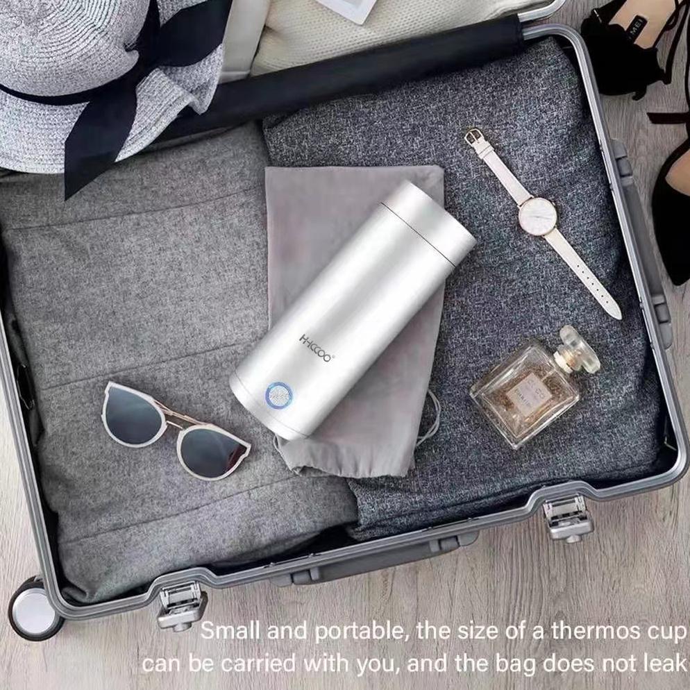 BIG PROMO Termos Listrik Portabel Stainless Steel - Pemanas Air Cepat AntiBocor, Travel Mug Mini USB