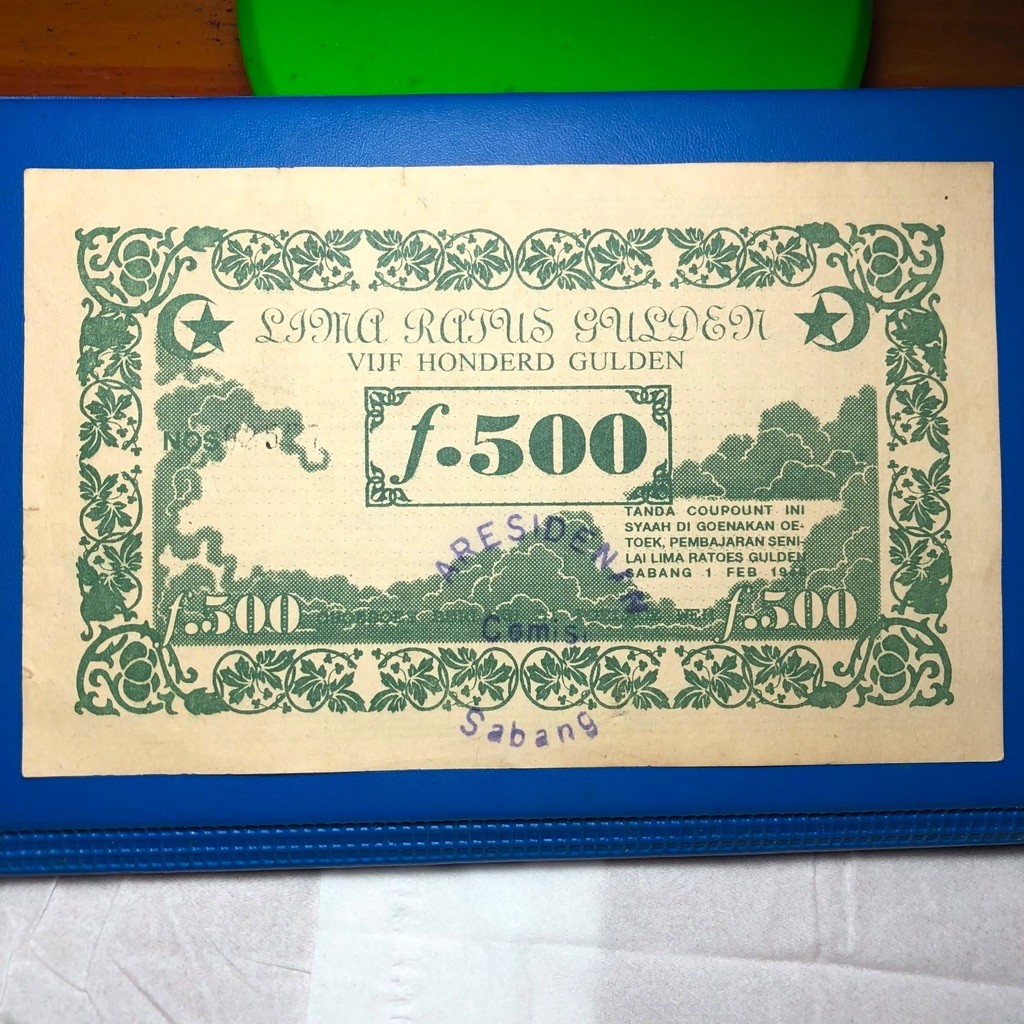 Uang Koleksi Edisi Uang Daerah Langka 500 Gulden