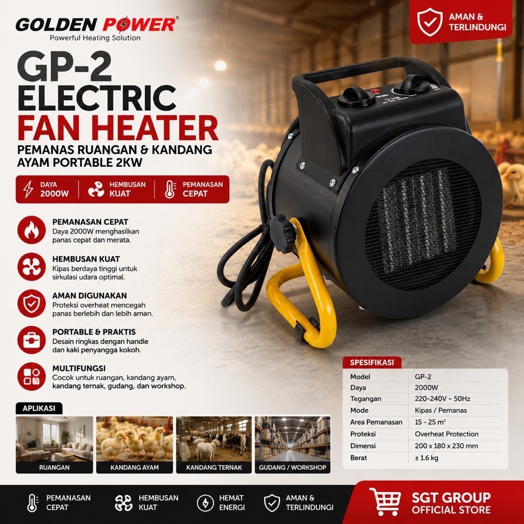 blower pemanas kandang 3kw blower heater 3000w Blower pemanas Ruangan