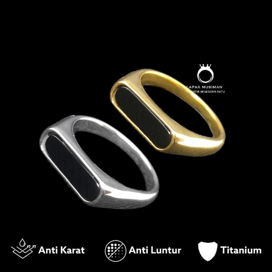 fast delivery cincin pria super keren black onyx silver gold