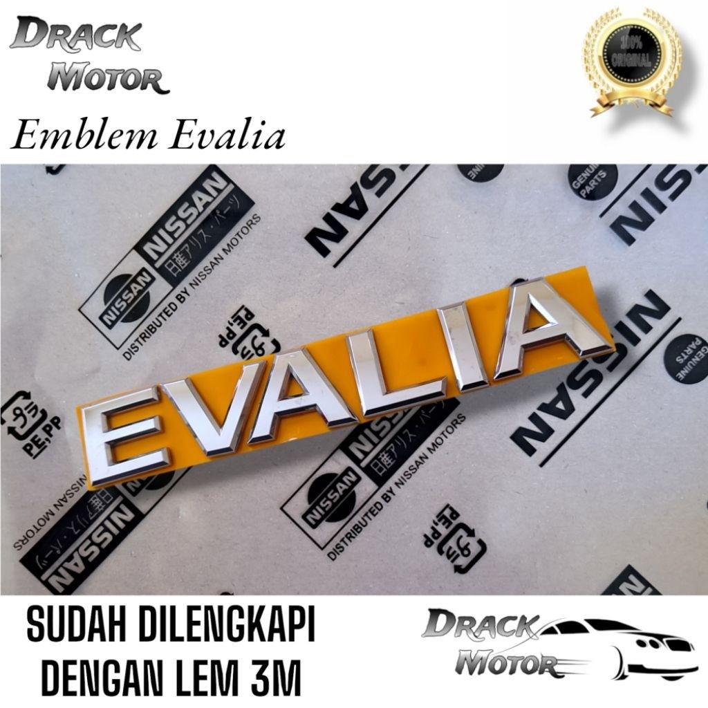 Emblem Tulisan Evalia Chrome Original Bagasi Belakang Nissan Evalia // Emblem Logo Tulisan Evalia Ch