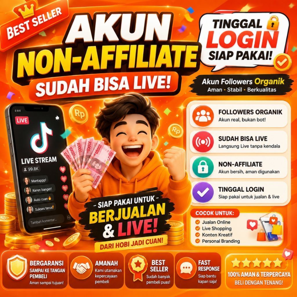 Akun T1kt0k berfollowers non affiliet (bisa live) foll organik murni