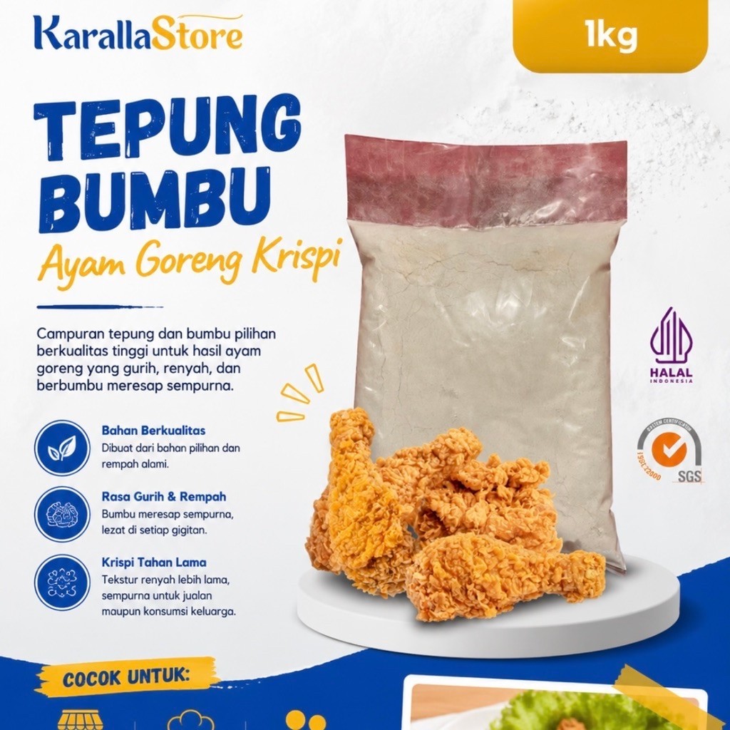 Tepung Ayam Goreng Krispy Karalla | Tepung Bumbu Ayam Goreng | Tepung Fried Chicken