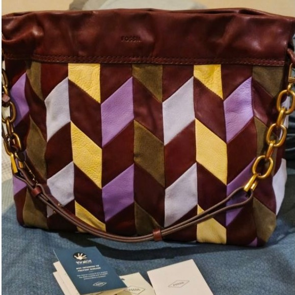 Fossil gigi patchwork maroon