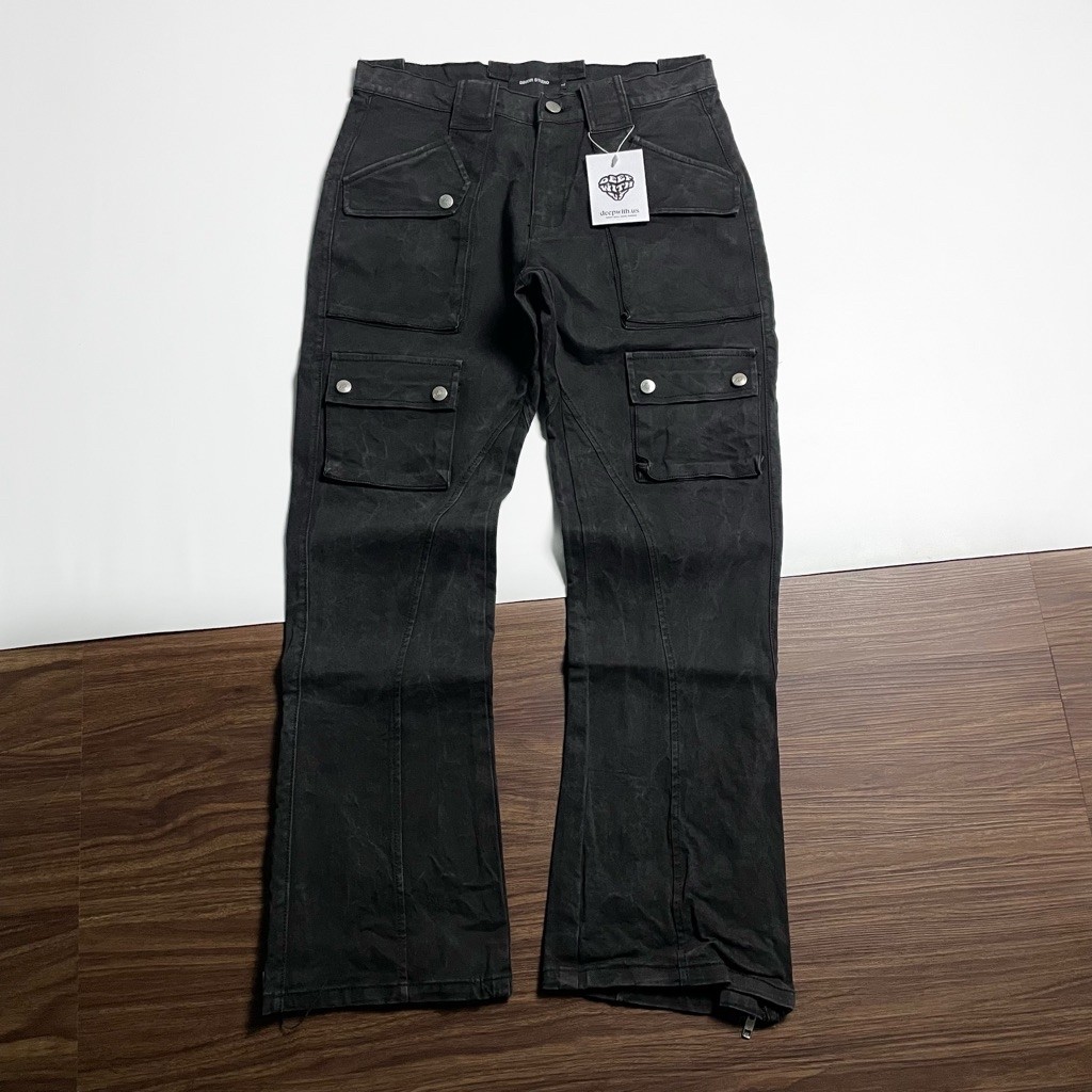 Dimoir Studio Multipocket Cargo Black Washed Jeans Loose Fit RC08