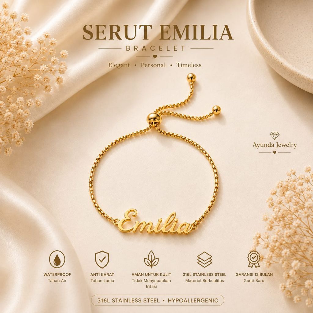 Gelang Nama custom titanium gelang wanita titanium kekinian