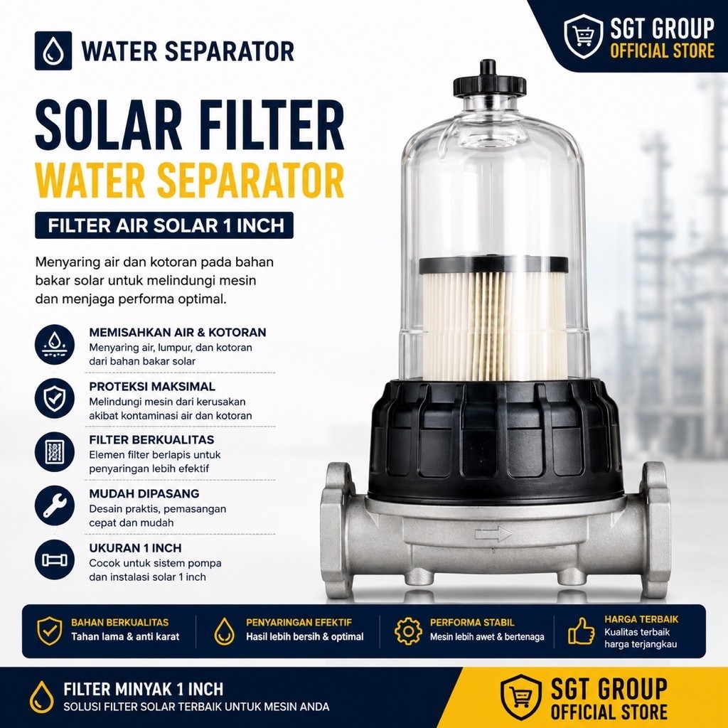 Water Separator Solar Filter solar 1 inch Filter Air Solar - Filter minyak 1 inch murah