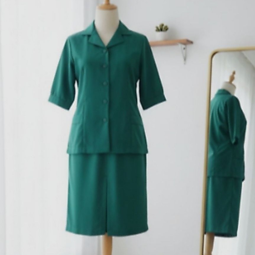preloved set PKK hijau tosca. wajib baca deskripsi