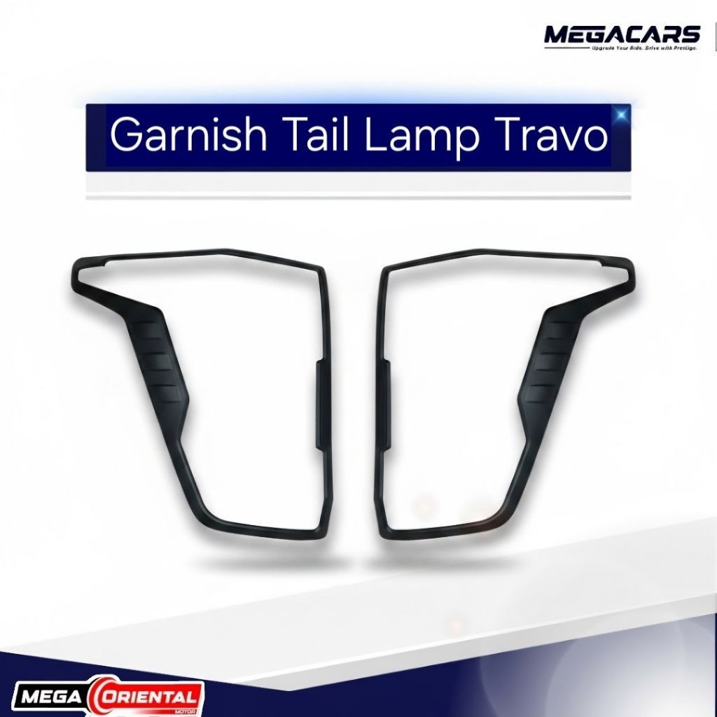 Megacars Garnish Lampu Belakang Hilux Travo - Black Matte - Garnish Stoplamp Hilux Travo