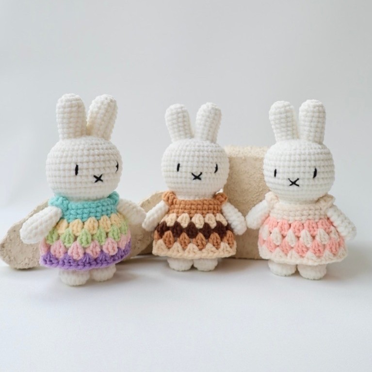crochet miffy keychain/gantungan kunci miffy/crochet miffy/amigurumi miffy