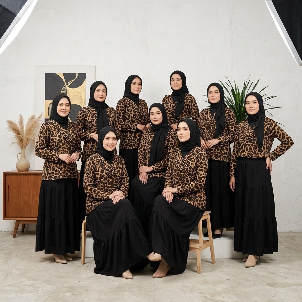 ONESET ROK LEOPARD | LEONARA SET (LABEL SAVNA) | SET ROK MOTIF LEOPARD VIRAL KEKINIAN MODEL TERBARU