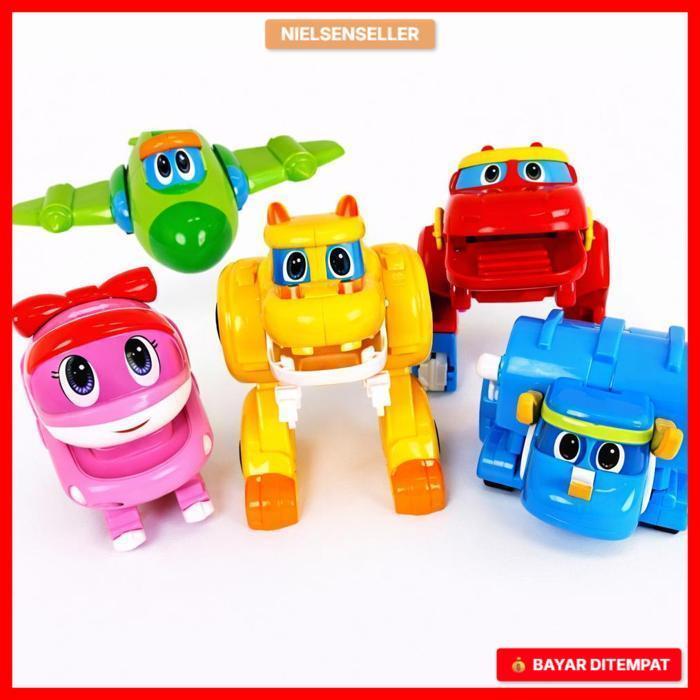 Mainan Anak GoGo Dino Berubah Momo Dino Transformer Robot
