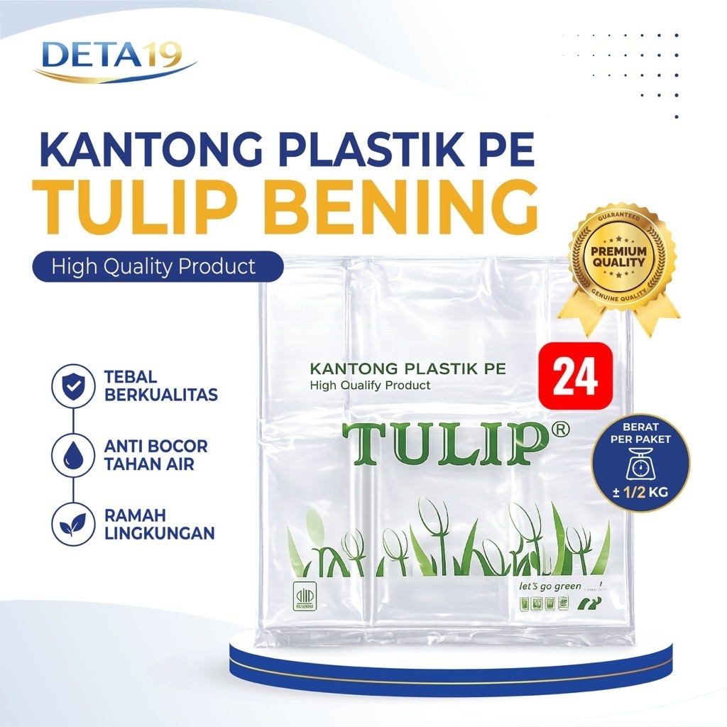 Kantong Kresek Plastik Tulip PE BENING Transparan 24