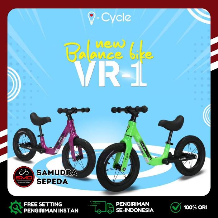 Sepeda Anak Push Balance Bike Icycle VR-1 Magnesium Murah BDG - Hijau
