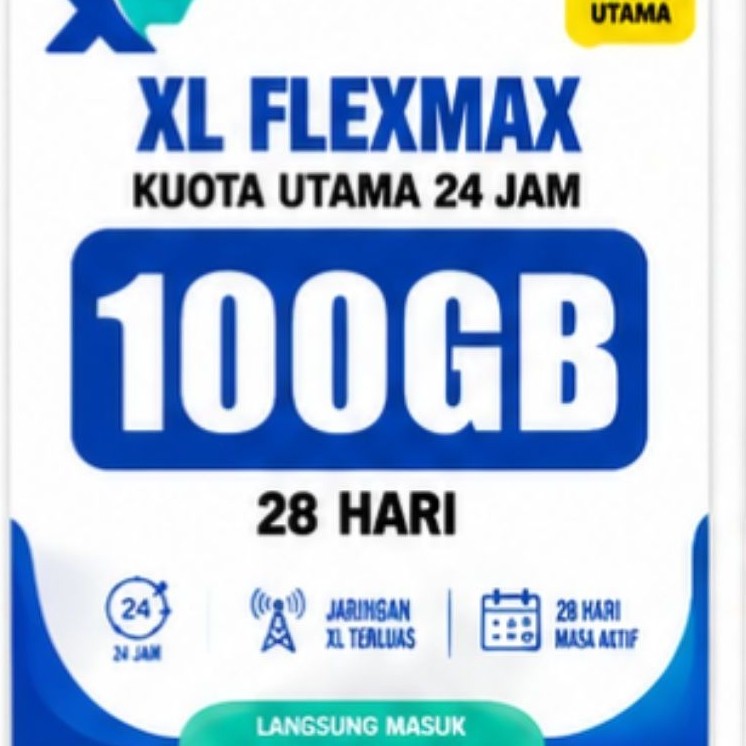 Data XL Flexmax 100GB Kuota Utama 24 Jam 28 Hari Jaringan XL