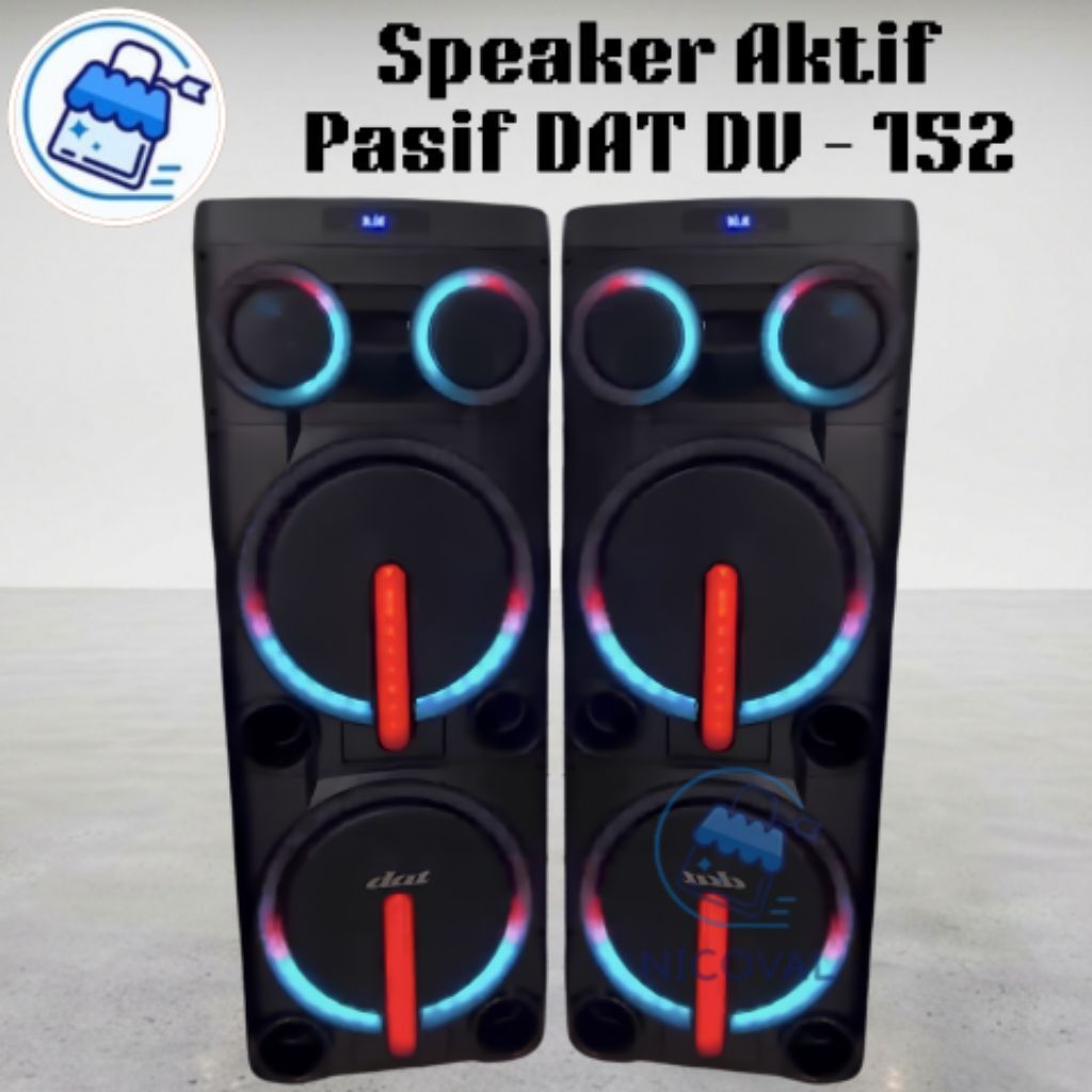 Speaker Aktif Pasif DAT DV - 152 DV152 Original 15 Inch x 2 Active Passive