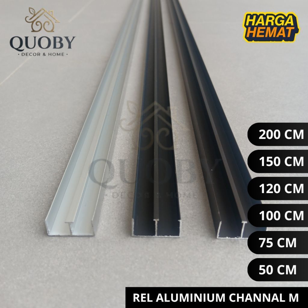 Rel Aluminium M 2 Jalur Rell Pintu Kolong meja Dapur Panjang Varian