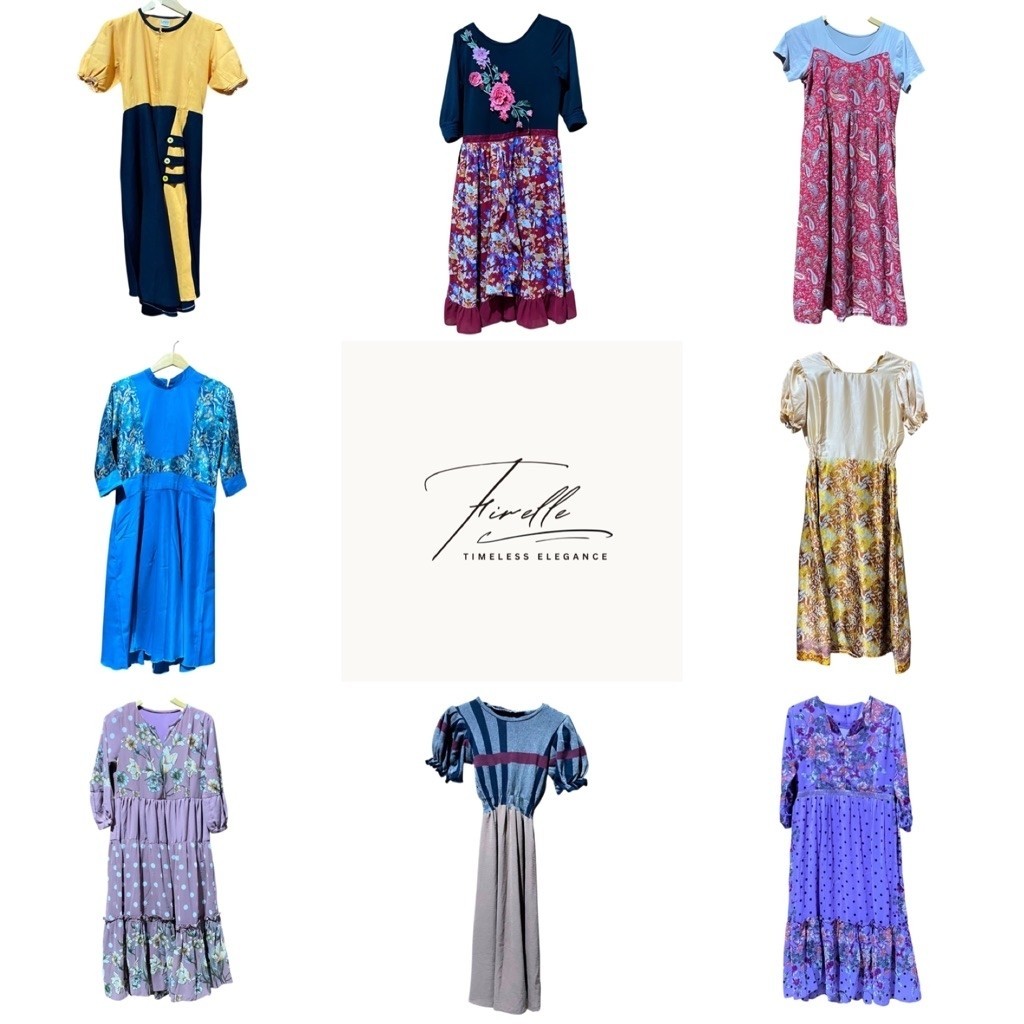PL Dress Gamis Ibu-ibu Panjang Daster 3/4 PL Daster Batik PL Daster Polos