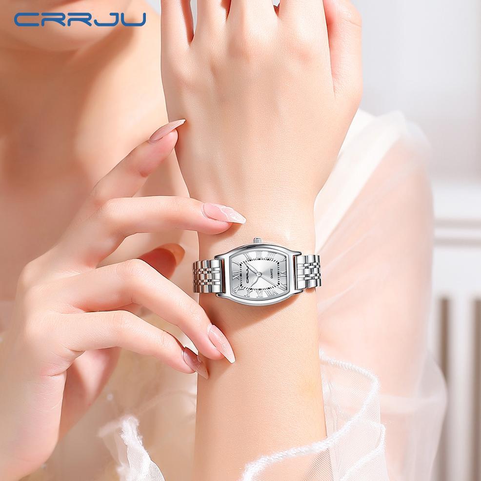 PREMIUM CRRJU JAM TANGAN WANITA ELEGAN TERBARU 2023 ANTI AIR RANTAI KADO BUAT PACAR CEWEK 5013
