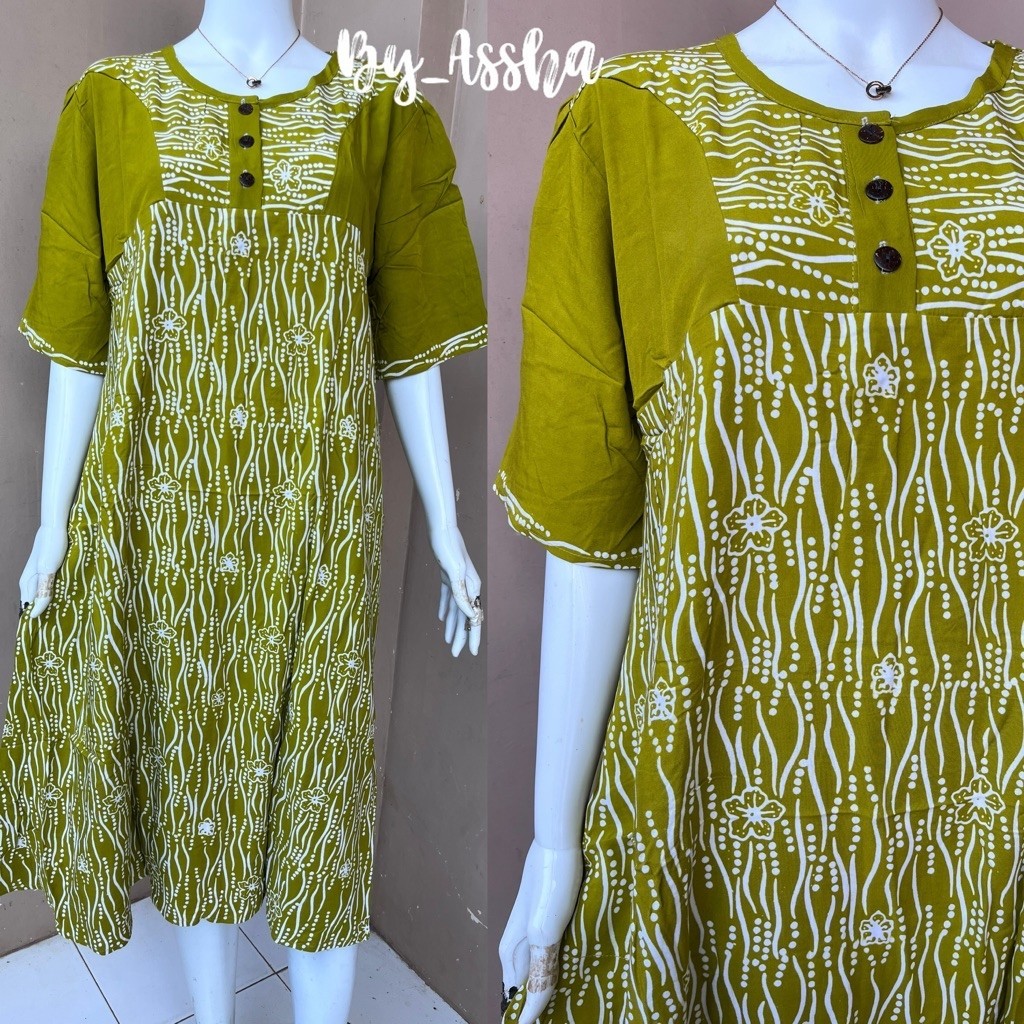 Ld 115/Pb 110 Qonita Daster Batik Pekalongan Viola Kancing